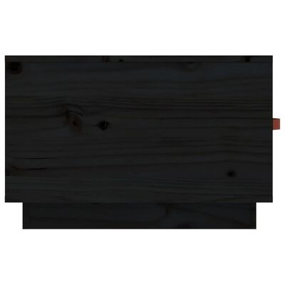 vidaXL kafijas galdiņš, melns, 60x53x35 cm, priedes masīvkoks