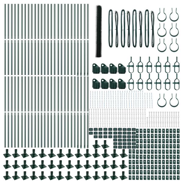 vidaXL Žogs ar stabiem. Zaļa 1.6 x 100 m PVC pārklāts tērauds