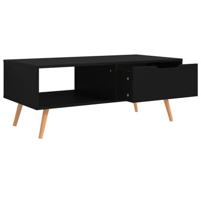 vidaXL kafijas galdiņš, melns, 100x49,5x43 cm, skaidu plāksne
