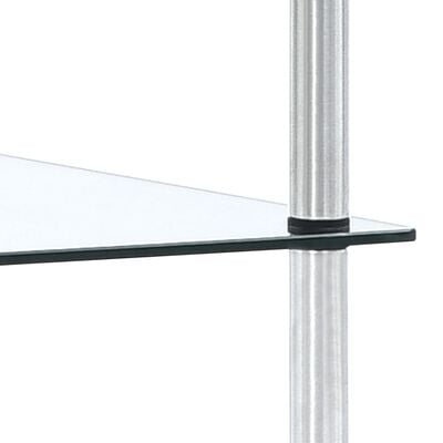 vidaXL 3-līmeņu plaukts, caurspīdīgs, 40x40x67 cm, rūdīts stikls