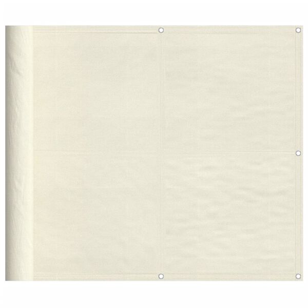 vidaXL balkona aizslietnis, krēmkrāsas, 90x800 cm, 100% poliestera