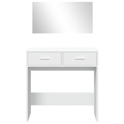 vidaXL galdiņš ar spoguli, balts, 80x39x80 cm