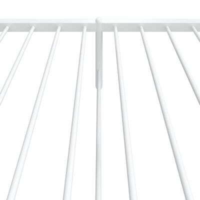 vidaXL gultas rāmis ar galvgali un kājgali, balts metāls, 90x190 cm