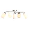 vidaXL griestu lampa ar stikla abažūriem, 5 E14 spuldzes, balta