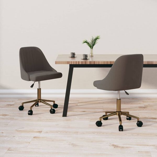 vidaXL grozāmi virtuves krēsli, 2 gab., tum&scaron;i pelēks samts