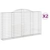vidaXL arkveida gabiona grozi, 2 gb., 300x30x160/180cm, cinkota dzelzs
