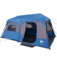 vidaXL kempinga telts 9 personām, zila, ūdensnecaurlaidīga