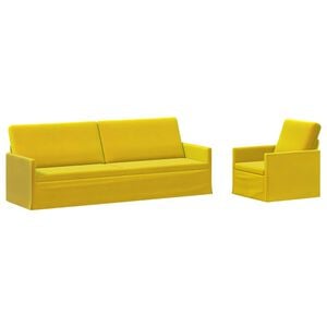 vidaXL Dīvānu komplekts 2 pcs Dzeltena Samts