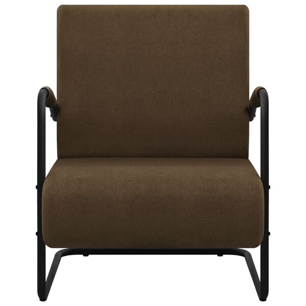 vidaXL atpūtas krēsls, tum&scaron;i brūns audums