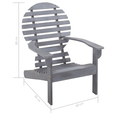 vidaXL Andirondaka krēsls, akācijas masīvkoks, pelēks