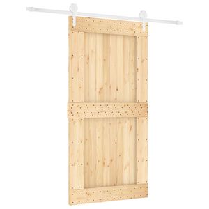 vidaXL Slīdo&scaron;ās durvis Dabisks un balts 100 x 210 cm