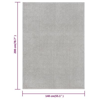 vidaXL paklājs, 140x200 cm, gaiši pelēks
