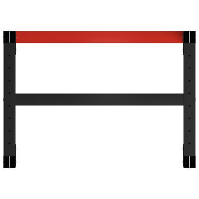 vidaXL darba galda rāmis, metāls, 80x57x79 cm, melns un sarkans