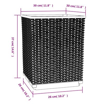 vidaXL puķu kastes, 2 gab., tumši pelēkas, 30x30x37 cm, polipropilēns