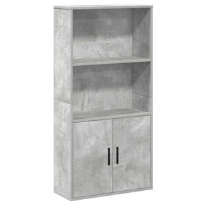 vidaXL grāmatu plaukts, betona pelēks, 60x24x120 cm, inženierijas koks