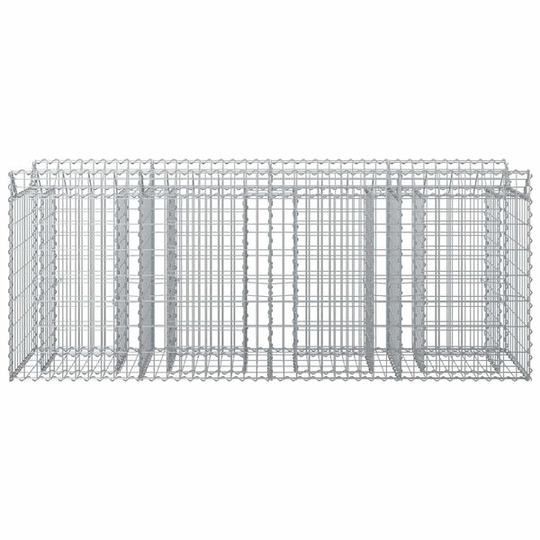 vidaXL Gabions pacelta gulta 2 pcs Sudraba 200 x 50 x 80 cm