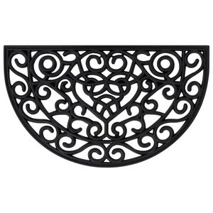 vidaXL durvju paklājs, pusapaļ&scaron;, 45x75 cm, gumija