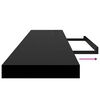 vidaXL sienas plaukts, melns, 120x23,5x3,8 cm, MDF