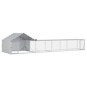 vidaXL Vistu būris ar jumtu un pagalmu 2 gab. Sudraba 7 x 2 x 1,5 m