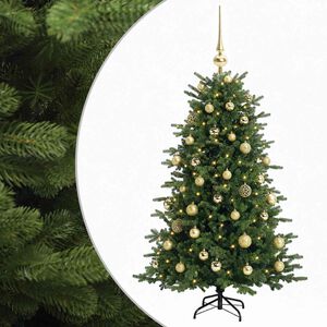 vidaXL Mākslīgā Ziemassvētku egle ar bumbiņu 120 cm 150 LED