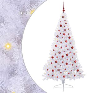 vidaXL Mākslīgā Ziemassvētku eglīte Balts 210 cm PVC un tērauds