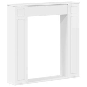 vidaXL Kamīna rāmis Spīdīgi balts 100 x 20 x 100 cm Inženierijas koks