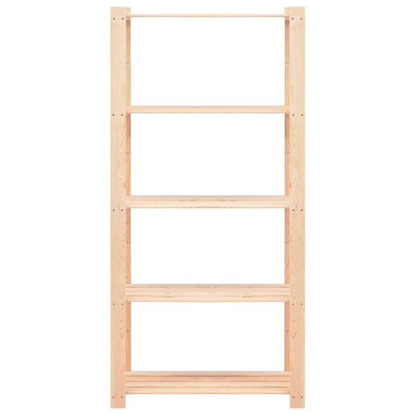 vidaXL 5-līmeņu glabāšanas plaukti, 10 gab., 80x38x170 cm, priede