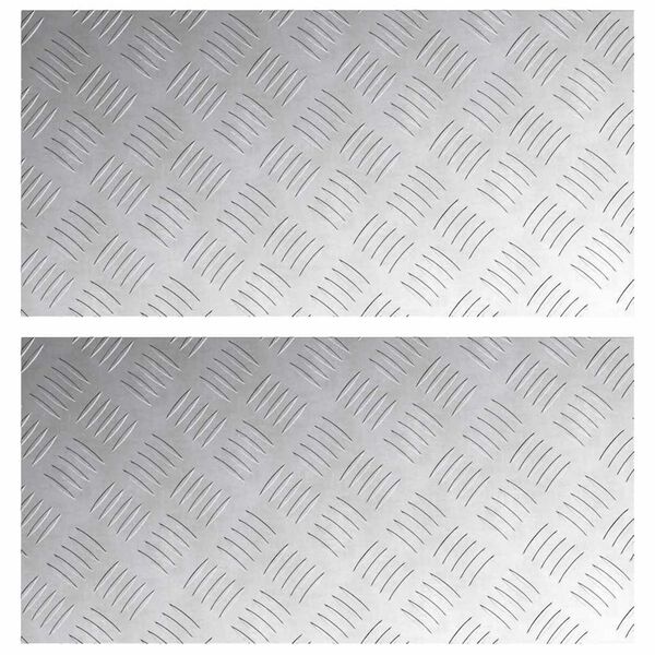 vidaXL Trepju paklājs Taisnstūra 2 pcs Sudraba 60 x 30 cm Alumīnijs