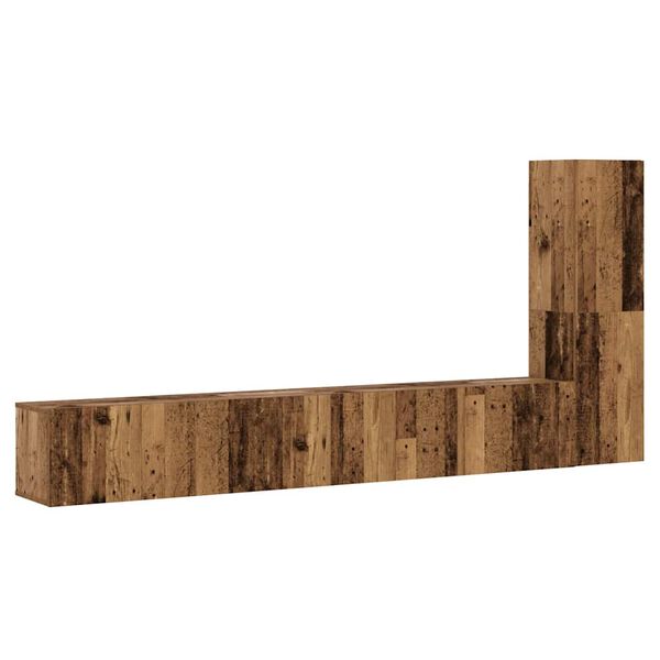 vidaXL 3-daļīgs TV skapja komplekts, sienai stiprināms, veca koka