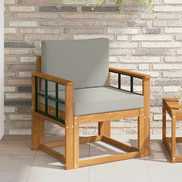 vidaXL Āra dīvāns Cieta akācijas koks un poliesters