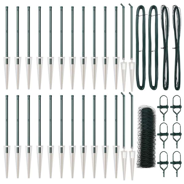 vidaXL Žoga āķis Zaļa 50 x 0,5 m (36 mm acu) Tērauds un PVC