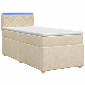 vidaXL Kontinentālā gulta ar matraci Krēmkrāsa 80 x 200 cm Audums