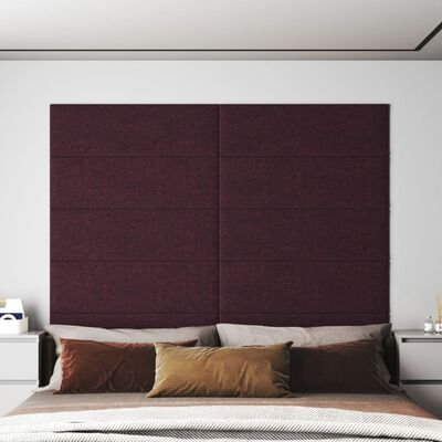 vidaXL sienas paneļi, 12 gab., violeti, 90x30 cm, audums, 3,24 m²