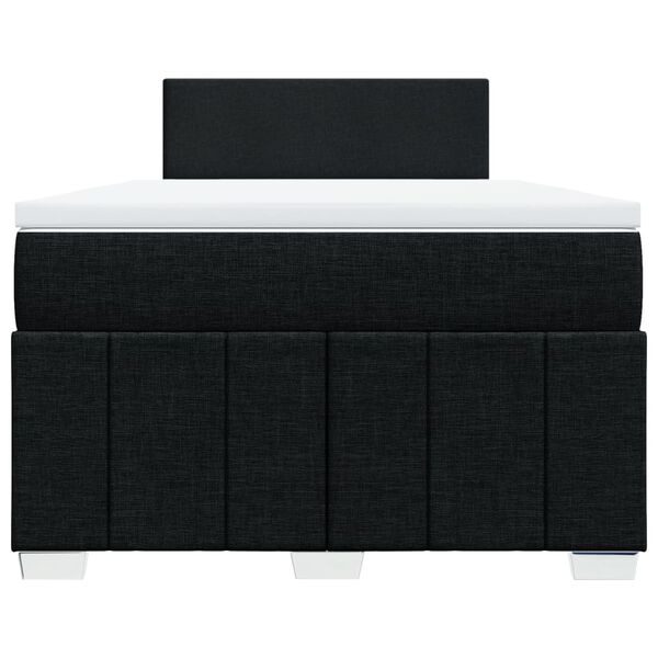 vidaXL atsperu gulta ar matraci, melns audums, 120x190 cm