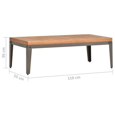 vidaXL dārza galdiņš, 110x55x36 cm, akācijas masīvkoks