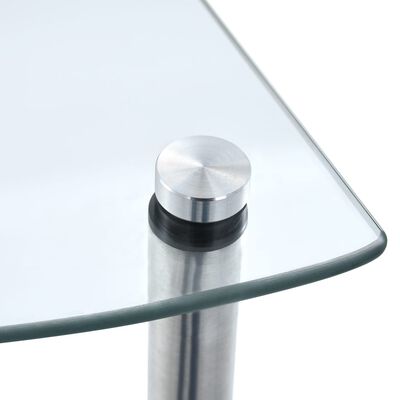vidaXL 5-līmeņu plaukts, caurspīdīgs, 30x30x130 cm, rūdīts stikls