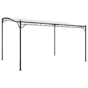 vidaXL nojume, 4x3 m, 180 g/m&sup2;, audums un tērauds, krēmkrāsas
