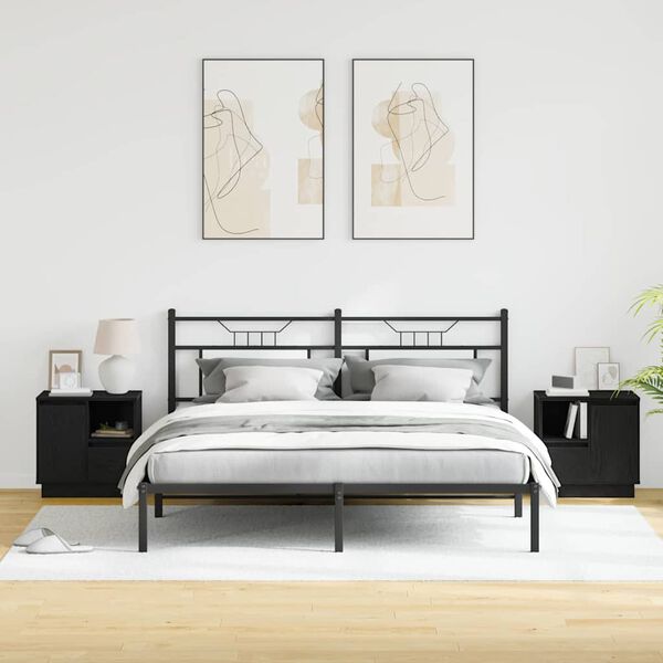 vidaXL Nakts skapītis 2 pcs Melns ozolkoks 50 x 34,5 x 50 cm.