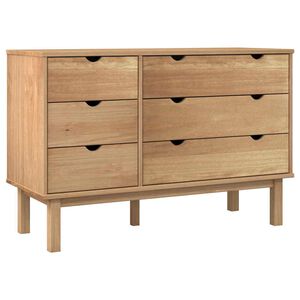 vidaXL atvilktņu skapītis OTTA, 111x43x73,5 cm, priedes masīvkoks