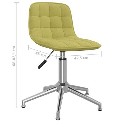 vidaXL grozāmi virtuves krēsli, 2 gab., zaļš audums