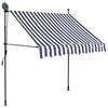 vidaXL izvelkama markīze ar LED, manuāla, 100 cm, zila ar baltu