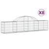 vidaXL arkveida gabiona grozi, 8 gb., 200x30x40/60 cm, cinkota dzelzs