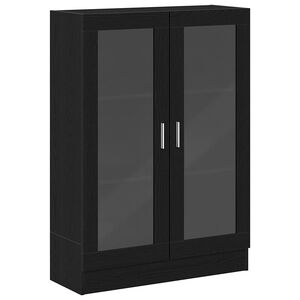 vidaXL grāmatu skapis, melns ozola 82,5x30,5x115 cm, inženierijas koks