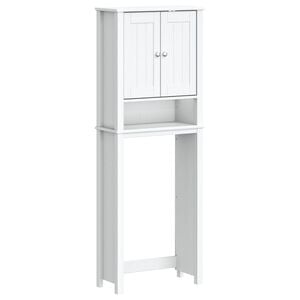 vidaXL plaukts virs tualetes poda BERG, balts, 60x27x164,5 cm, koks