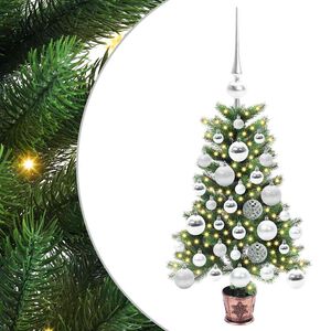 vidaXL Ziemassvētku eglīte su 150 LED ar statīvu Zaļa 65 cm PE