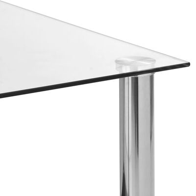 vidaXL galdiņš, 45x50x45 cm, caurspīdīgs, rūdīts stikls