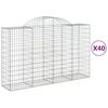 vidaXL arkveida gabiona grozi, 40 g., 200x50x120/140cm, cinkota dzelzs