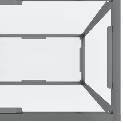 vidaXL konsoles galdiņš, 160x35x75,5 cm, rūdīts stikls, caurspīdīgs