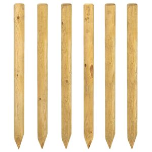 vidaXL Žoga stabi 6 gab. Brūna 150 cm Priedes masīvkoks