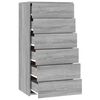 vidaXL kumode ar 6 atvilktnēm, pelēcīga, 50x34x96cm, inženierijas koks
